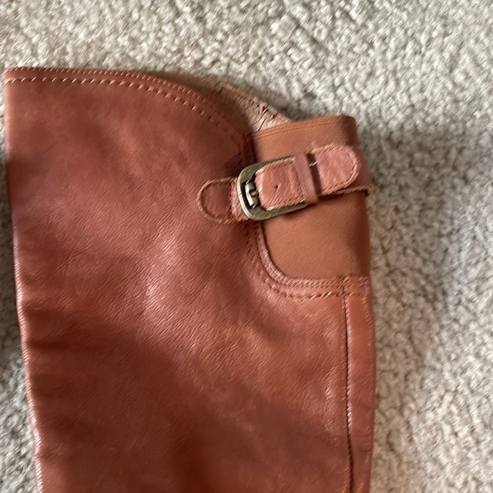 Franco Sarto Brown Leather Heeled Boots - Picture 4 of 6